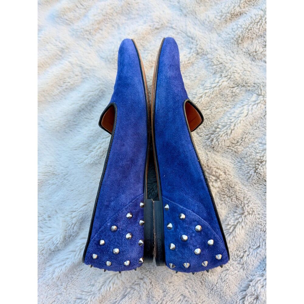 SANDRO Royal Blue Suede Spike Studded Slip On Loafers / Flats, Size 37 (U.S. 7) - Picture 7 of 14